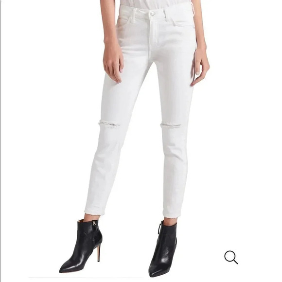 Current/Elliott Denim - Current/Elliott White Stiletto Cut Jeans